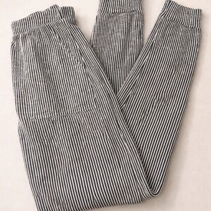 Striped Black and Stretchy White Pants
